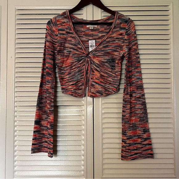 American Eagle Outfitters Sweaters - American Eagle | Bell Sleeve Ring-Front Sweater
